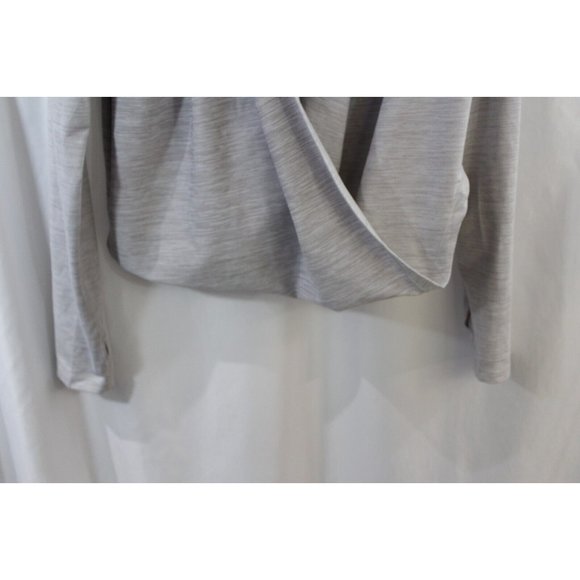 Zyia Active Womens Grey Wrap Twist Front Hooded Pullover Yoga Shawl Top L - Picture 6 of 8